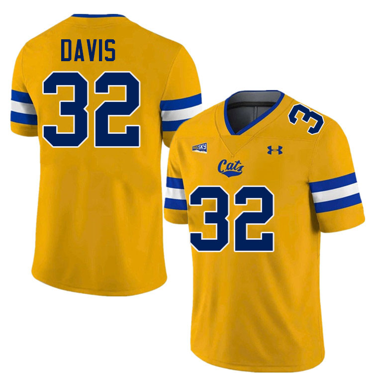 #32 Julius Davis Montana State Bobcats Jerseys Football Uniforms Stitched-Navy #32 Julius Davis Montana State Bobcats Jerseys Football Uniforms Stitched-Navy